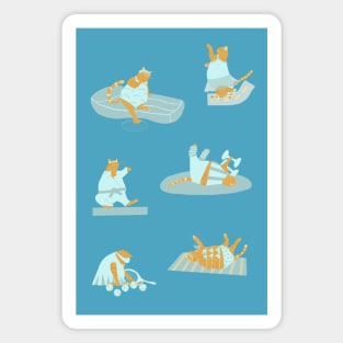 Active Orange Cats Magnet